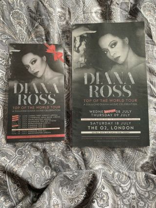 Diana Ross - Top Of The World Tour 2020 Newspaper Advert - Laminated Set Of 2