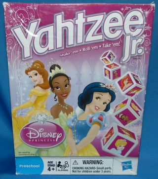 Yahtzee Jr Disney Princess Edition Tiana Ariel,  Cinderella,  Belle,  Aurora,  Snow