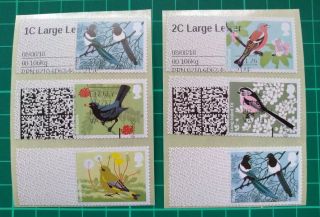 2018 Post & Go Large Label 1c £1.  40 And 2c £1.  26 On 2011 Birds 2