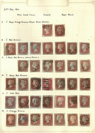 1841 Great Britain 1d Reds On Album Pages,  As Received
