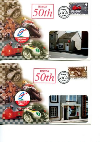 Isle Of Man 1998 Tt Honda 50th Anniversary Set Of 4 Covers Cancelled Around The