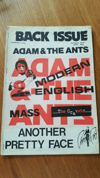Adam & The Ants Back Issue No4 Fanzine