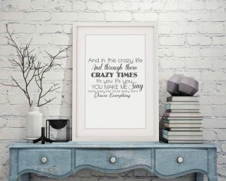 Michael Buble Everything Song Lyrics Framed Print With Mount 12 x 10 Inch 3