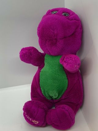 The Lyons Group 13 " Barney Plush 1992 Purple Dinosaur - Close Mouth