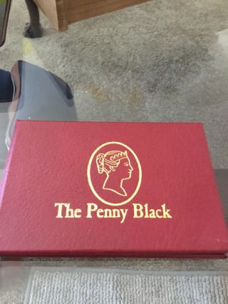 The Penny Black.  Worlds First Postage Stamp In Leather Cover