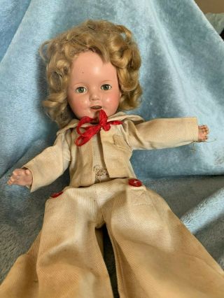 Vintage Shirley Temple Doll In White Sailor Suit 1930 - 1940 