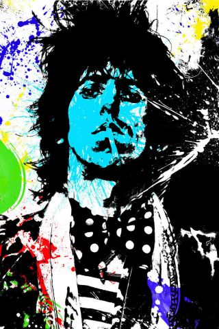 Keith Richards Graffiti Poster - Rolling Stones - Available In 3 Sizes