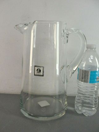 Crisa Lead Crystal Clear Glass Beverage Pitcher Water Jug Ice Lip Vintage 80oz