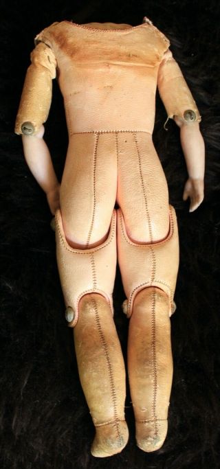 Antique Doll Kid Leather Body German Or French 10”