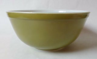 Vintage Pyrex Mixing Nesting Bowl Verde Olive Green Medium 403 2.  5 Qt