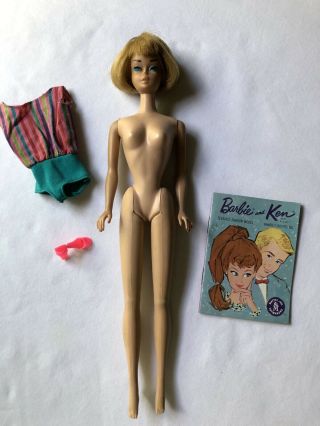 Vintage 1965 Barbie Doll AMERICAN GIRL 1070 Short Blonde Hair 3