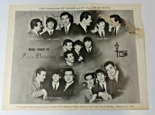 Beatles 1964 Promo Flyer Wibg Radio 99 Philadelphia Photos Joe Niagara & Hy Lit