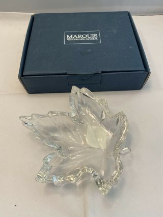 Vintage Waterford Marquis Crystal Glass Canadian Maple Leaf Dish 5 - 3/4 "
