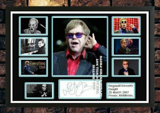 (416) Elton John Signed A4 Photo//framed (reprint) Great Gift @@@@@@@@@@@@@@@@