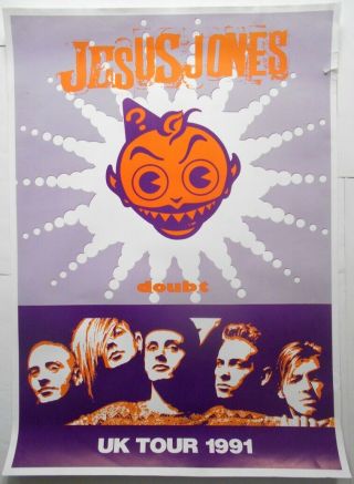 Jesus Jones Doubt Uk Tour 1991 Rare Vintage 35 X 25 Inch Poster