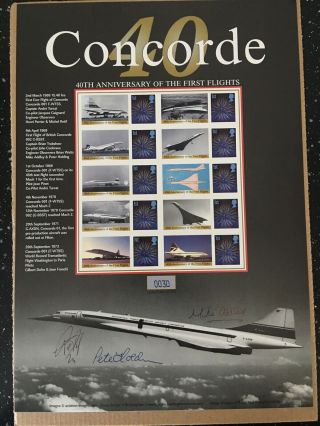 Concorde.  40th Anniversary Of The First Flights.  Signed Retif,  Addley & Holding.