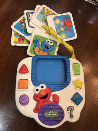 Vintage 1999 Tyco Sesame Street Elmo Quiz Learning Toy Color Shapes Numbers