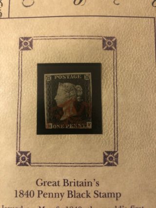Penny Black Postage Stamp World’s First R,  F With And Booklet