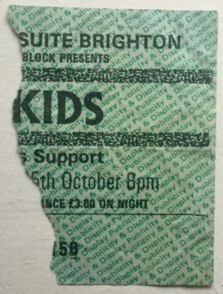 Skids Concert Ticket Top Rank Suite Brighton 15th Oct 1980