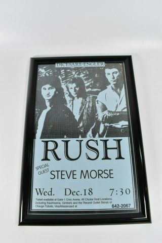 Rush / Steve Morse Civic 12 " X 18 " Framed Rock And Roll Concert Poster Man Cave