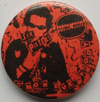 Sex Pistols Vintage Sid Vicious Burger Button Badge Punk Rock Pins
