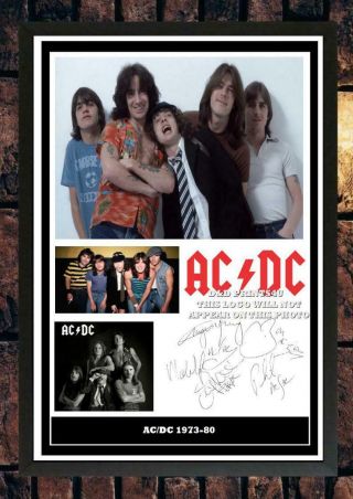 (434) Ac/dc Bon Scott Signed A4 Photo//framed (reprint) Great Gift @@@@@@@@@@@@