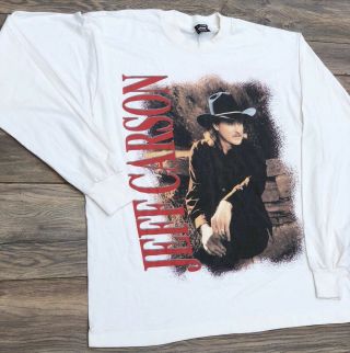 Rare Vintage Jeff Carson Autograph Long Sleeve Tour Signed Shirt Mens Large