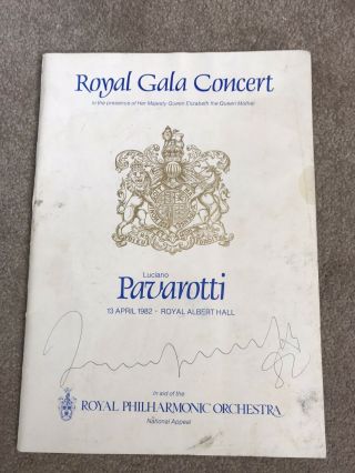 Luciano Pavarotti Signed Royal Albert Hall Program Opera Autograph