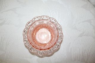 Pink Depression Candy Dish,  With Scalloped Edging.  Shape