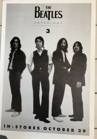 The Beatles Anthology 3 Advance Promo Poster 23”x35” Vintage Rare