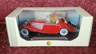2007 Steiff Mohair Teddy Bear In Mercedes Roadster Rare 669699 Rare