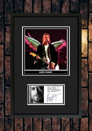 (260) Kurt Cobain Nirvana Signed A4 Photo//framed (pp) Great Gift @@@@@@@@@@@@