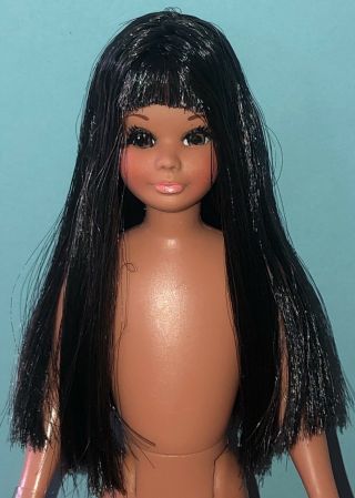 Vtg Ooak Sun Sun Malibu Skipper Barbie Doll Dark Hair Reroot Repaint By Niccole