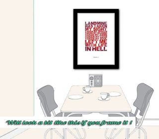 METALLICA - One ❤ song lyric poster art Limited Edition Print - 5 sizes 10 3