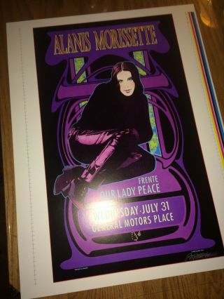 Alanis Morissette Our Lady Peace 1995 Concert Poster Uncut
