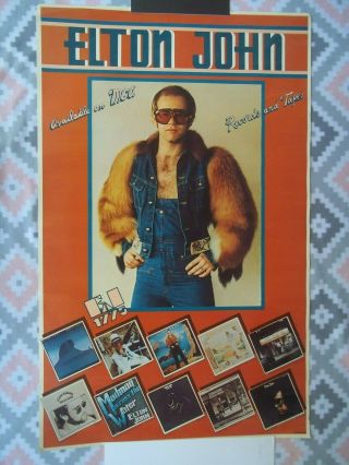 Elton John Mca Records 1975 Promotional Poster Ej1975