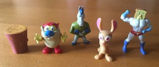 Set Of 5 Figures Nickelodeon Ren And Stimpy Mini Figures Tv Pack Series 1