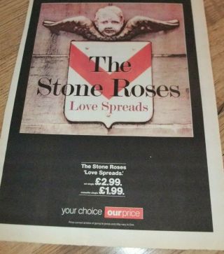 ☆ Stone Roses 1994 Love Spreads 36cm X 26cm Press Lp Paper Poster