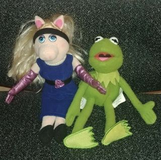 Jim Henson Miss Piggy & Kermit The Frog The Muppets Beanbag Plush 2004 Sababa