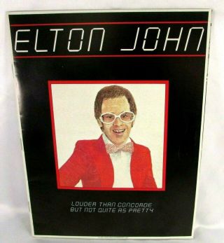 Vintage Elton John 1976 Louder Than Concorde Tour Concert Program Book Vg Cond
