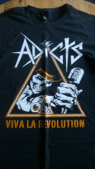 The Adicts T - Shirt,  Black Viva Skull.  Size Medium.  Punk,  Oi,  Gbh,  Exploited