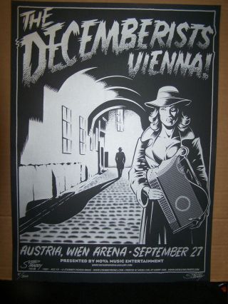 The Decemberists - Vienna,  Austria - Silk Screened Poster - Signed & Numbered - Stainboy