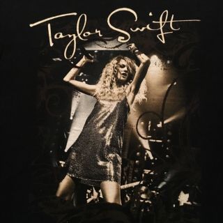Black Taylor Swift T - Shirt - 2009 Fearless Tour Concert Souvenir - - (s)