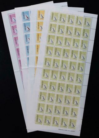 Gb/lundy: 1962 Set Of 4 Full 10 X 5 Sheets - 1,  2,  6 And 9 Puffin Values (33629)