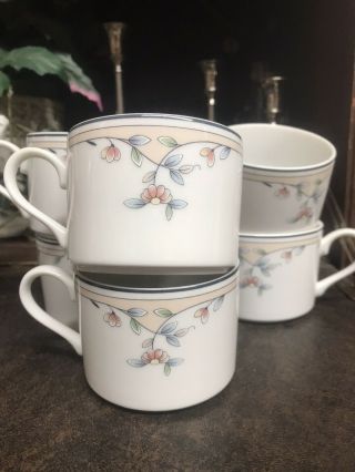 6 Heritage Blossom By Princess House Fine Porcelain 2.  5 " Flat Cups