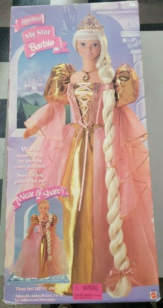 My Size Barbie Rapunzel Doll 1997