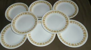 Set Of 8 Corelle Butterfly Gold 6 3/4 " Bread & Butter/dessert Plates