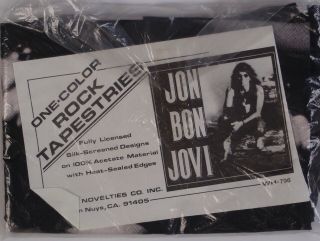 Jon Bon Jovi: Nikry Novelties Deadstock Tapestry Poster Hard Rock