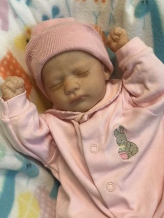 Reborn Baby Girl Realborn Doll Ashley Sleeping,  Full Limbs,  17 " And 4 Lbs,