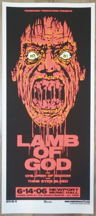 2006 Lamb Of God - Columbus Silkscreen Concert Poster By Mike Martin